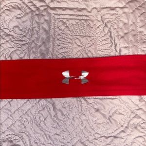 under armour red tie headband
